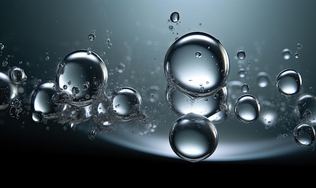 Foto Água com bolhas de ar parece uma bebida efervescente borbulhante criando usando ferramentas generativas de ia