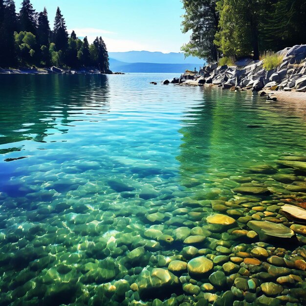 El agua cristalina del lago