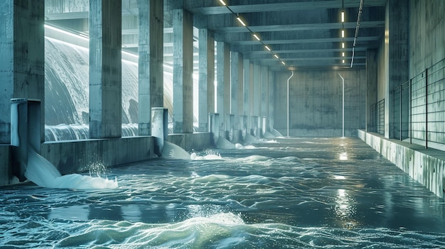 Agua de descarga de la central hidroeléctrica