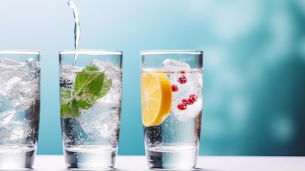agua dulce con frutas adelgazantes y estilo de vida saludable