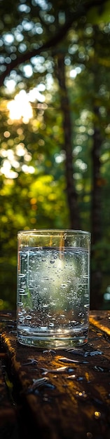 El agua fresca y limpia brilla en un vaso invitando a la hidratación y la vitalidad