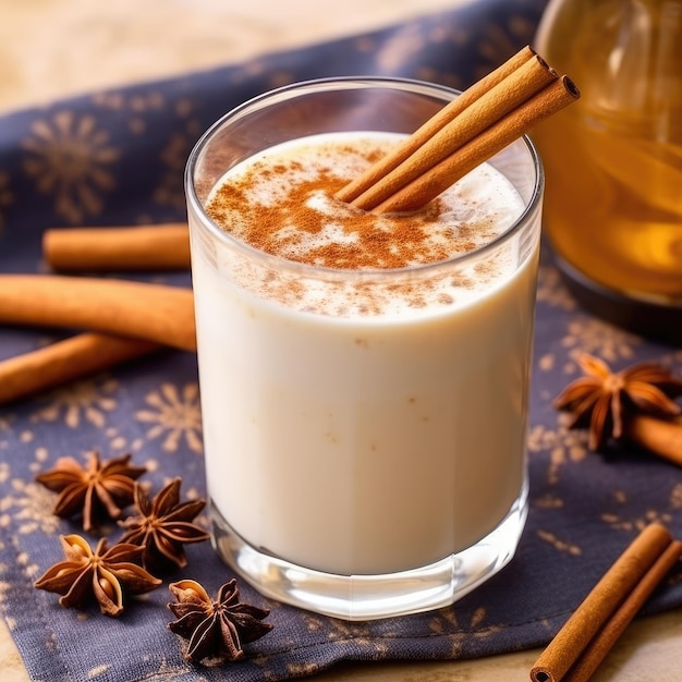 Agua de horchata bebida refrescante de arroz canela y azúcar