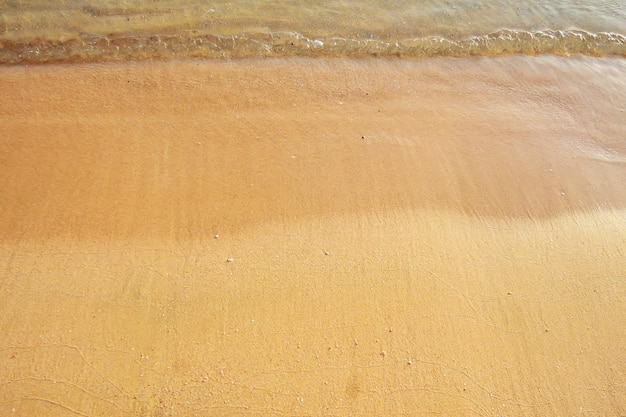 Agua de mar y arena en la orilla. Vista desde arriba.