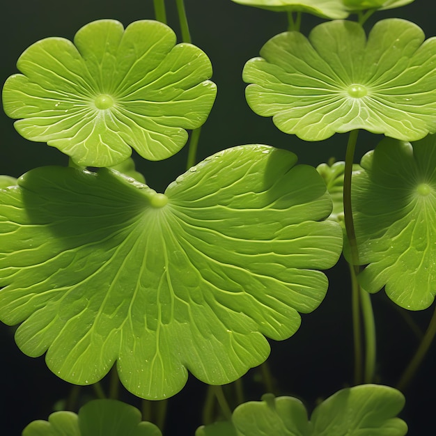 El agua de pennywort Hydrocotyle spp. 4