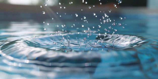 agua en la piscina de cerca IA generativa