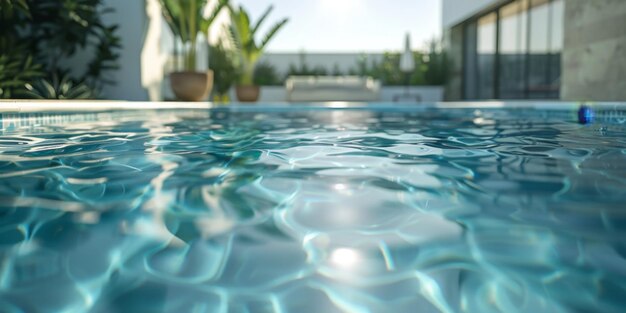 Foto agua en la piscina de cerca ia generativa