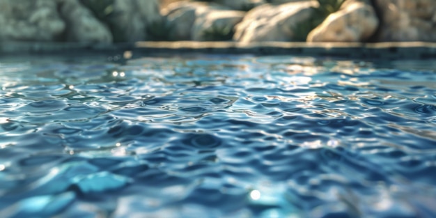 agua en la piscina de cerca IA generativa