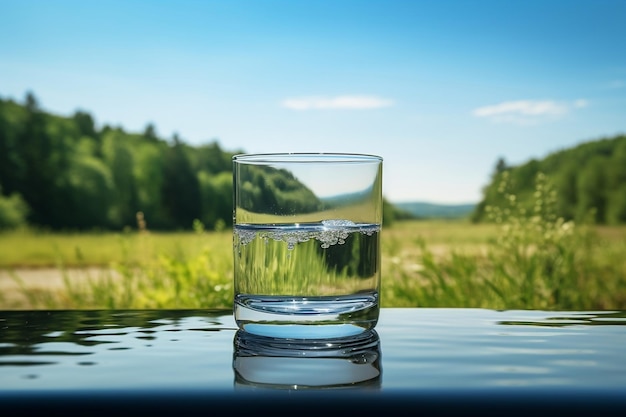 Agua Potable Limpia Vidrio Generativo Ai