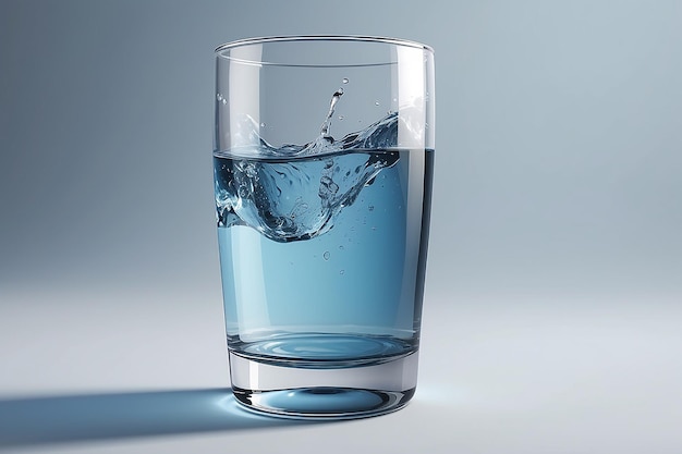 Foto agua realista en vaso