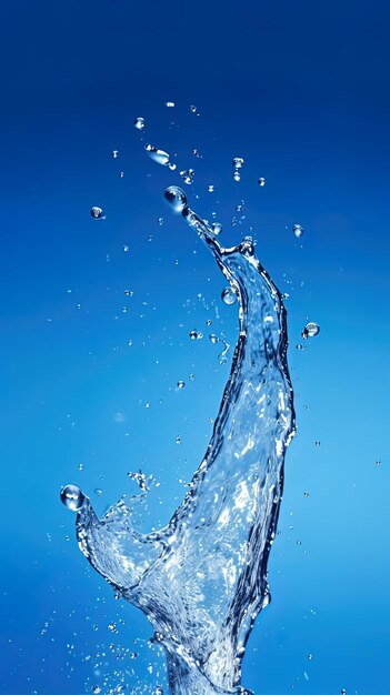 Foto agua salpicando en un fondo azul