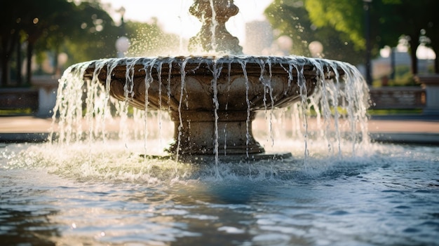 Foto agua salpicando de la fuente