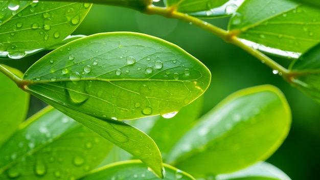 Agua sobre fondo de licencia, naturaleza de hoja verde