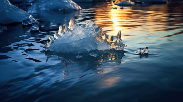 Agua y un trozo de hielo.