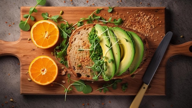 Aguacate en tostadas con cerezo