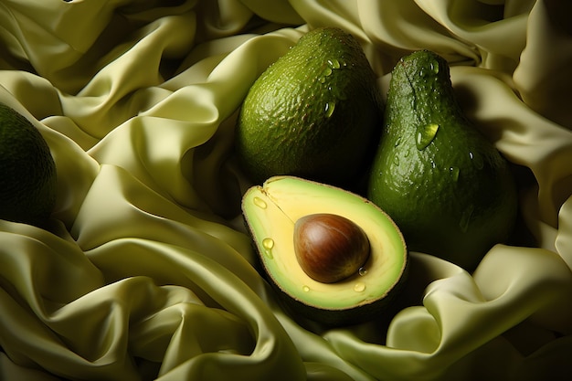 aguacates en un paño blanco