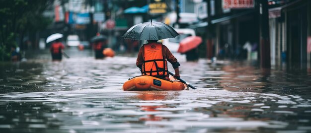 Las aguas crecientes son los héroes de las calles inundadas