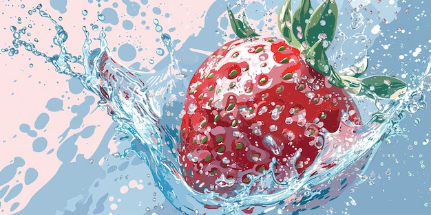 Aguas de fresa de color sólido