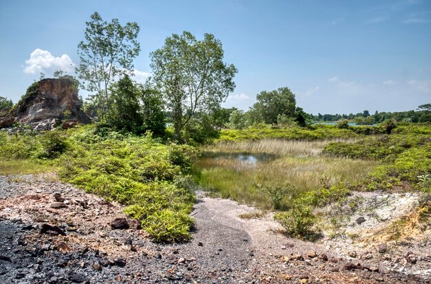 aguas pluviales inundadas en la zona de la cantera