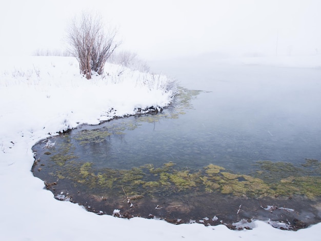 Aguas termales con nieve cerca de Jackson Hole, WY.