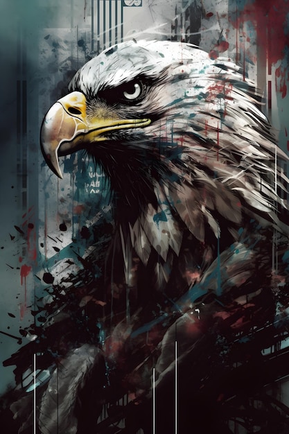 Foto Águia e bandeira americana ilustração digital generativa ai