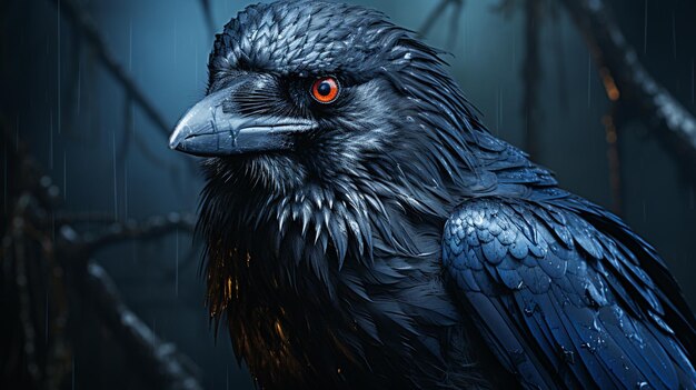 águia preta na fumaça escura