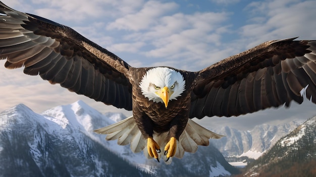 Foto Águila americana volando