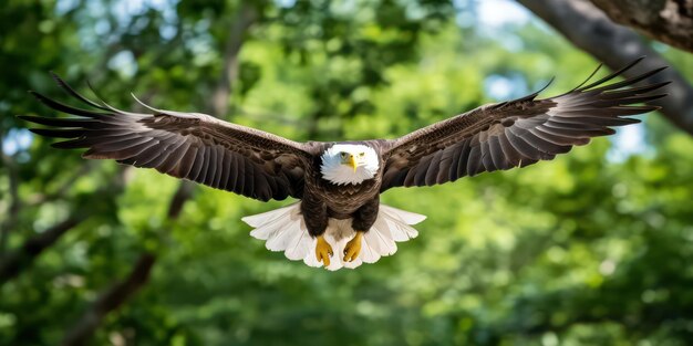 El águila asciende a través de la densa espesura
