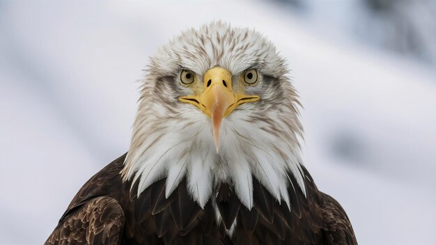 Foto Águila calva de 22 años (haliaeetus leucocephalus) en el frente de un blanco aislado