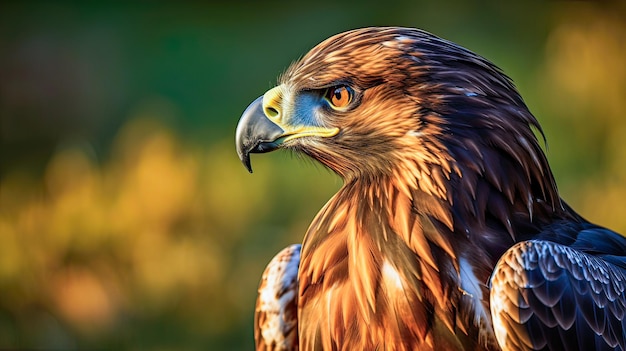 Foto el águila calva real desafía la presencia tomando el sol en la cálida puesta de sol