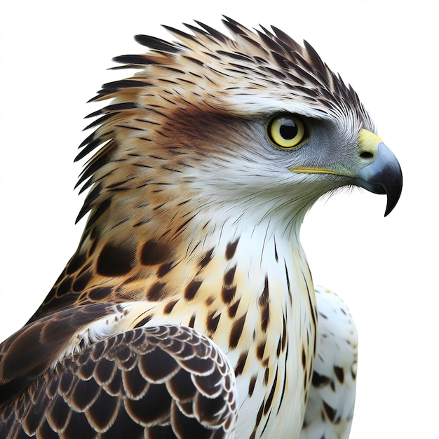 El águila halcón cambiante aislado en blanco