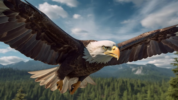 Foto un águila volando en el cielo