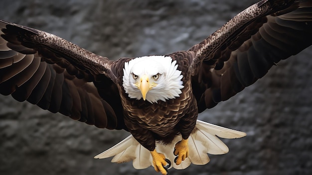 Águila volando libremente bajo la luz del sol y el cielo azul Caza de aves depredadoras en safari en África oriental