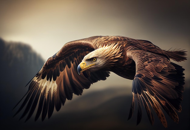 Águila vuela ilustración IA generativa