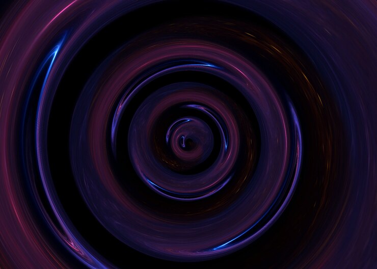 Foto agujero de gusano abstracto o espiral de agujero negro en el espacio con gas y polvo