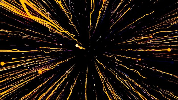 Agujero negro abstracto absorbiendo luz en el espacio exterior d movimiento de fondo cósmico hermosos rayos voladores