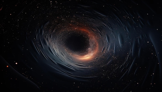 Un agujero negro Agujero negro digital en el espacio ilustración