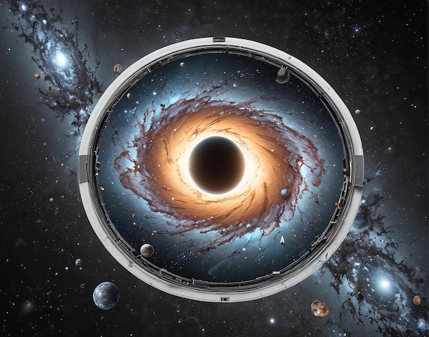 un agujero negro en el centro de una galaxia