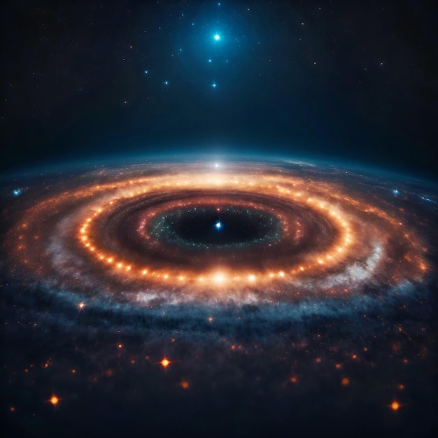 Foto un agujero negro en una sinfonía celestial