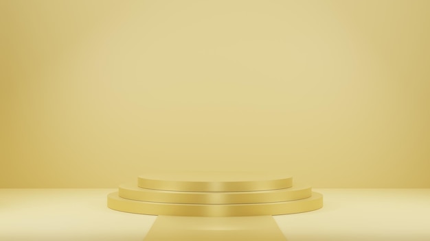 AH Goldzylinder Podest Produktanzeige Luxus abstrakter Hintergrund 3D-Rendering