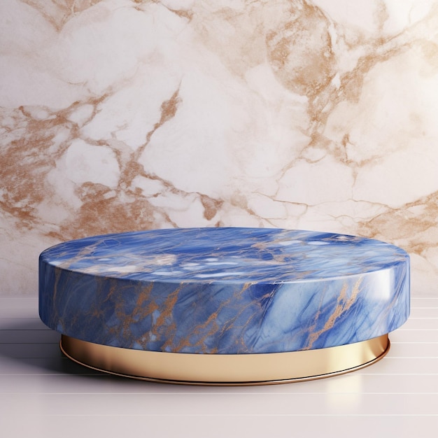 Foto ah podio azul pedestal exhibición de productos de lujo fondo abstracto d renderización