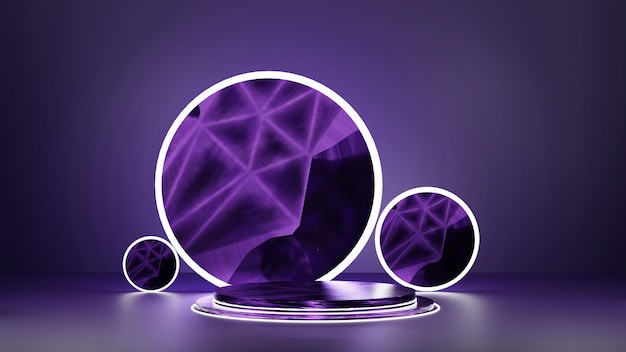 AH roxo cilindro pódio exibição de estúdio plataforma de produto fundo renderização 3d