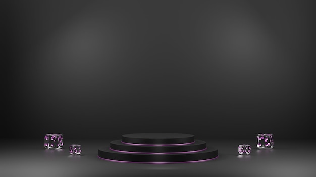 AH Rundes rosa Podium minimaler Sockel Produktanzeige Hintergrund 3D-Rendering