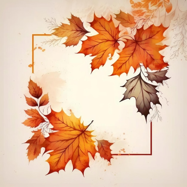 Ahornblatthintergrund im orangefarbenen Herbst Abbildung AI generativ