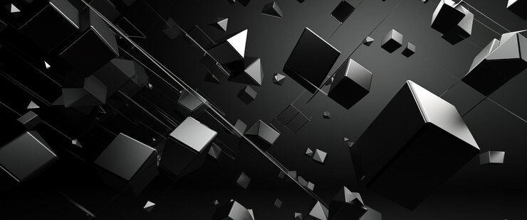Foto ai abstrato digital preto fundo 3d