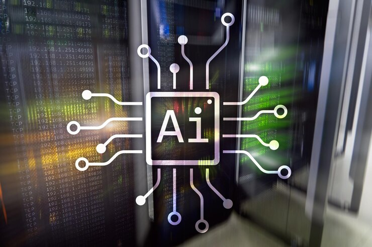 Foto ai automatización de inteligencia artificial y concepto moderno de tecnología de la información en pantalla virtual