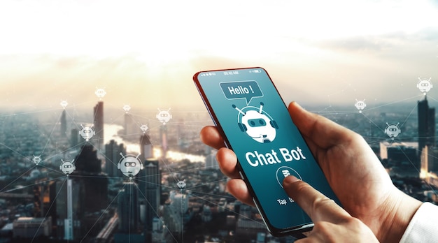 AI chatbot concepto de aplicación de servicio digital inteligente al cliente uds