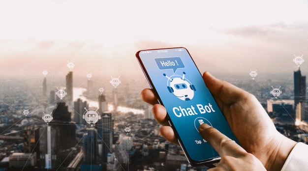 AI Chatbot concepto de aplicación de servicio digital inteligente al cliente uds