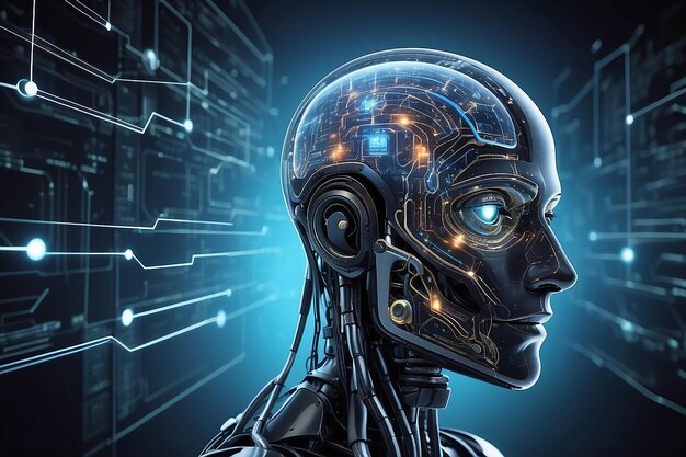 Foto ai concepto de inteligencia artificial aprendizaje profundo transformación digital