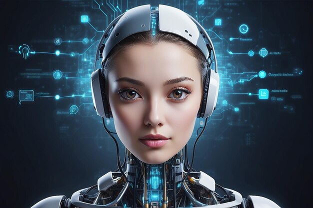 Foto ai concepto de inteligencia artificial aprendizaje profundo transformación digital