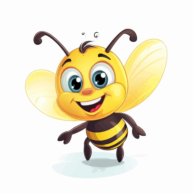 AI Cute Adorável Happy Bee Personagem de desenho animado